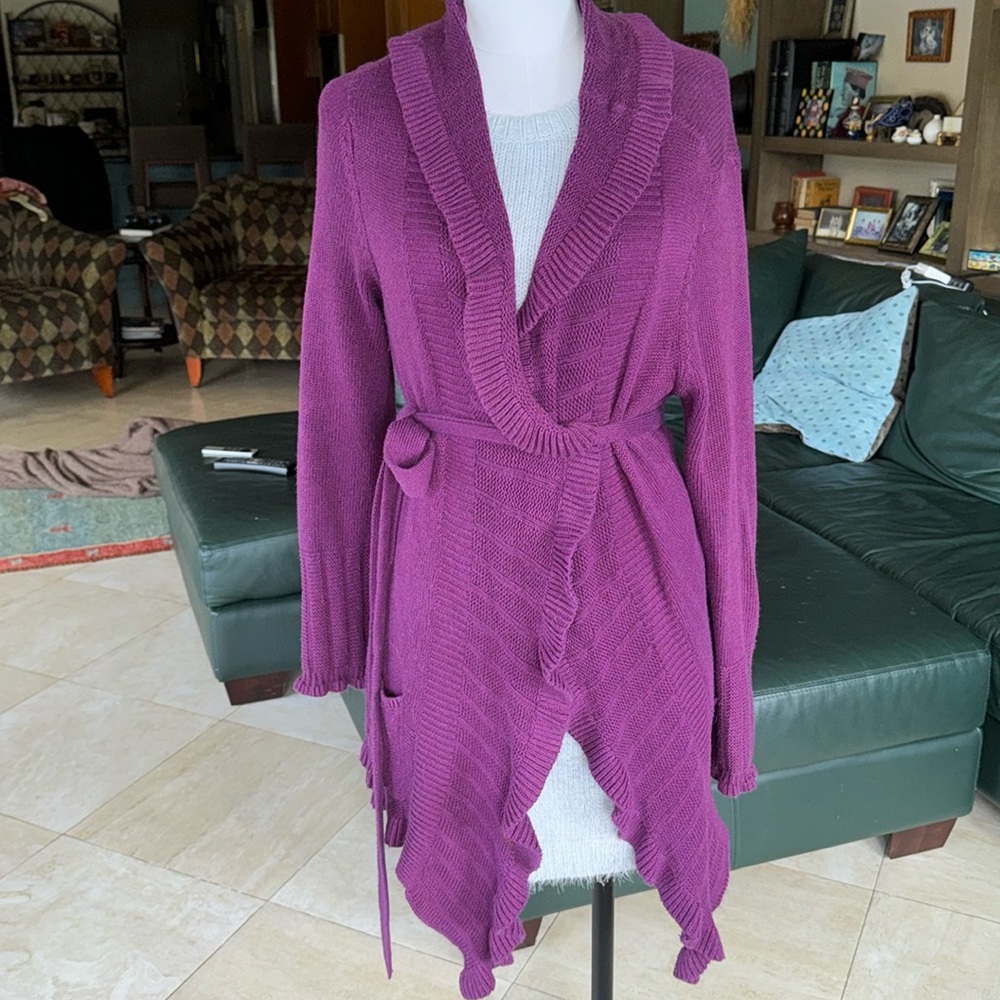 Chic Women's Purple Cardigan Sweater